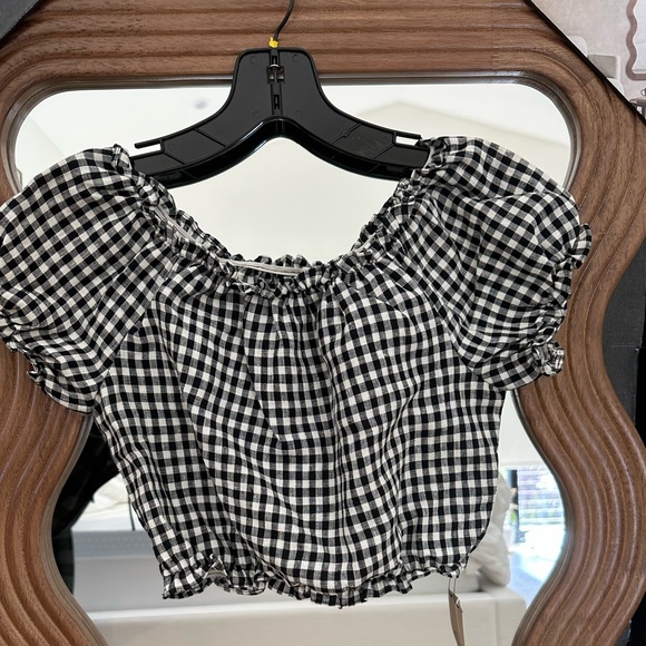 NEW REFORMATION linen gingham crop top - Picture 2 of 6